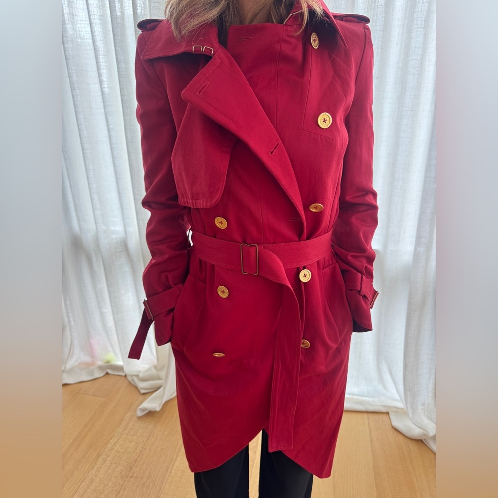 YSL Yves Saint Laurent red trench